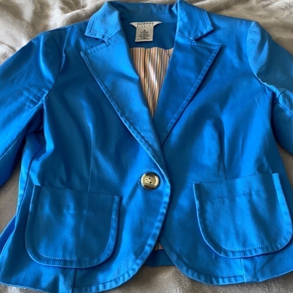 Light blue blazer size 8 shoulder pads - Picture 4 of 8